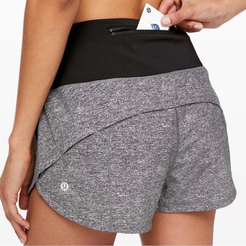 lululemon athletica Women's Gray low rise Speed Up 2.5” shorts